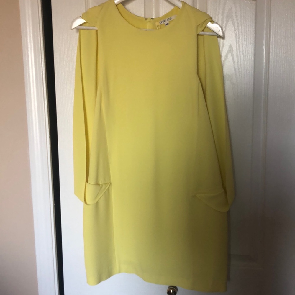 Ohne Titel yellow faux cape dress